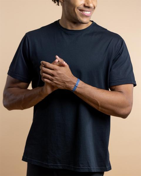 Dreifaches Armband aus hellblauem italienischem Nappaleder mit versilberter Oberfläche - Ter Light Blue